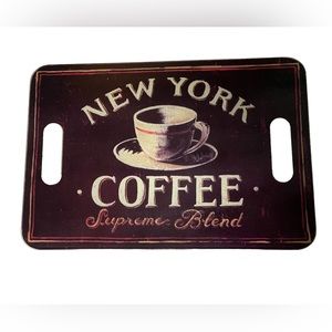 Antique Cutting Board / Expresso Bar Tray ~ Glass